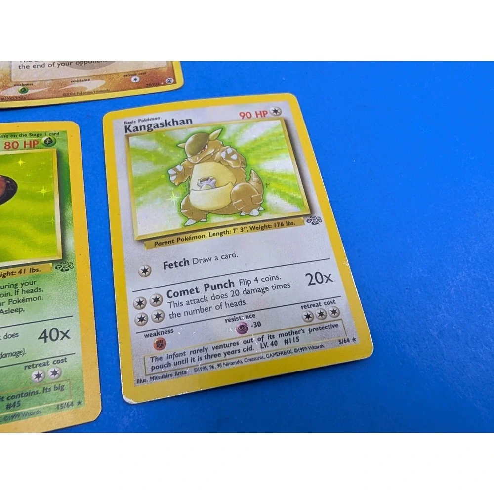 Lot of 3 Vintage Pokemon Holo Cards Dugtrio Vileplume Kangaskhan